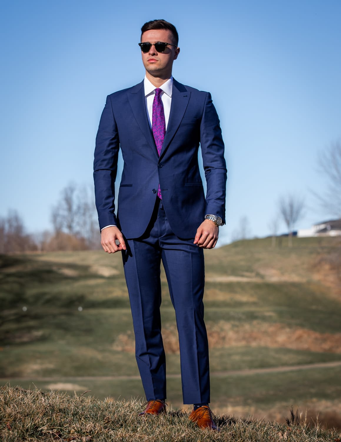 François Royal Blue Suit - Martin Gold